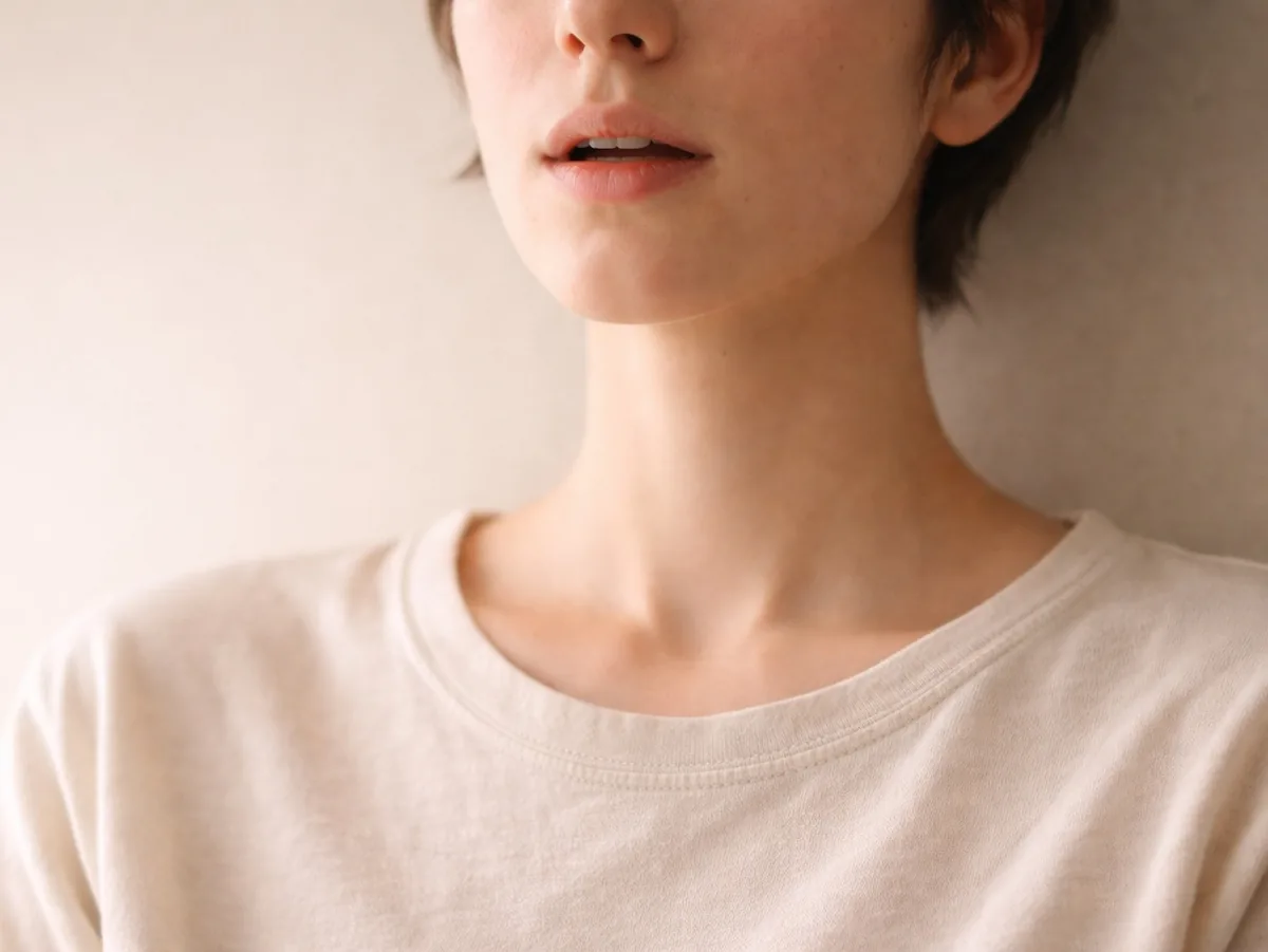 Person breathing slowly with relaxed posture, representing anxiety relief and anxiety treatment support.